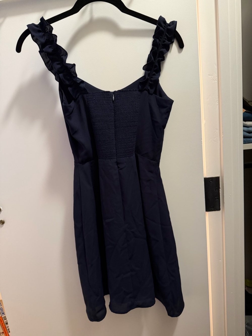 Sunday Best Navy Ruffle-Strap Mini Dress - Picture 3 of 3